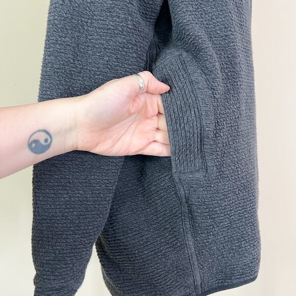 Lululemon | Peaceful Moments Full Zip Heathered Black Grey Oversized Jacket 4 - Picture 5 of 11